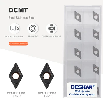 DESKAR 100% DCMT11T304 LF9218 DCMT11T308 LF9218 de Alta qualidade duas cores de pastilhas para torneamento interno de ferramentas e de ferramentas de torno 1