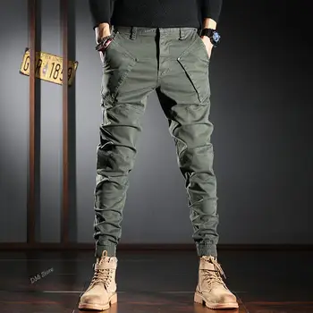 DIMI Hip Hop Corredores Harém Calças Designer dos Homens de Moda Jeans de Alta Qualidade de Retalhos Emendados Casual Calças Cargo Streetwear 2