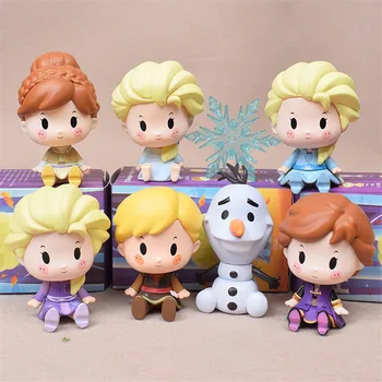Disney 7piece Congelados Anna e Elsa, a princesa e o príncipe Kristoff Olaf Figura de Ação Brinquedos, Presentes para Crianças de Coleta de Modelo