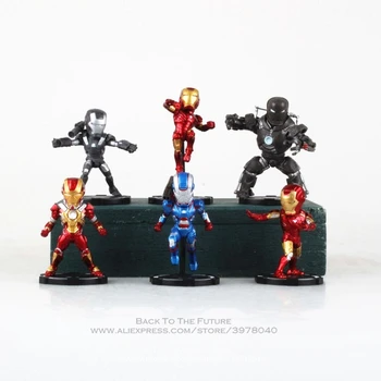 Disney Marvel Avengers 6pcs/set de Homem de Ferro 8 cm Figura de Ação do Anime Mini Decoração Coleção Estatueta modelo de brincar para crianças de presente