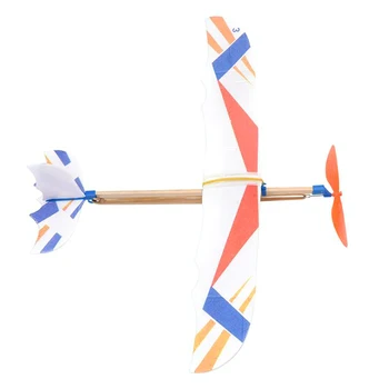 DIY Mão de Jogar Voar de Planador Aviões de Borracha Elástica Banda Alimentado Voando de Avião Avião Planador de Montagem do Modelo de Brinquedos Para Crianças