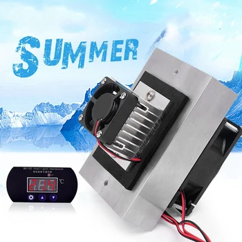 DIY Peltier Cooler 12V Kit de Semicondutores Cooler Peltier Sistema de Refrigeração, Dissipador de calor do Módulo Kit+Termostato Conjunto de Plug EUA 2
