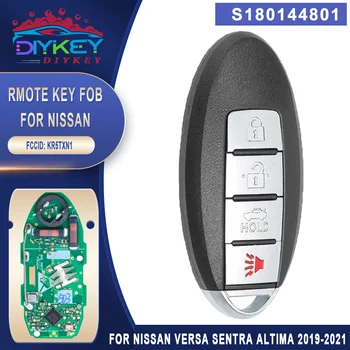 DIYKEY S180144801 Tecla Smart Remote Keyless Go Fob 433.92 MHz 4A para 2019 2020 2021 Nissan Versa, Sentra Altima