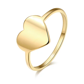 DOTIFI Aço Inoxidável 316L Moda de Anéis Para as Mulheres de Ouro, Cor de Pêssego Anel Coração R263