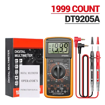 DT9205A-12 Multímetro Digital + Teste de Cabo Analógico Testador de Corrente CA/CC Tensão de Resistência Capacitância de Detecção de Ferramenta de Medição 1