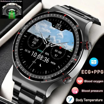 ECG Smart Watch Homens Automático de Infravermelho de Oxigênio Arterial frequência Cardíaca Pressão Arterial de Saúde de Grau Médico Smartwatch Para Android Apple