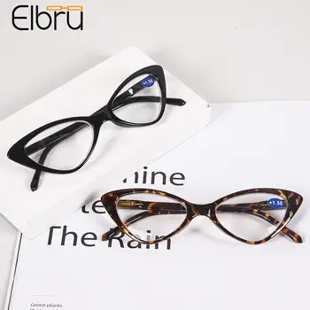Elbru Quadro do PC Personalidade Olho de Gato Óculos de Leitura de Moda de Alta Definição Confortável Presbiopia Óculos Unissex +1.0 a 4.0