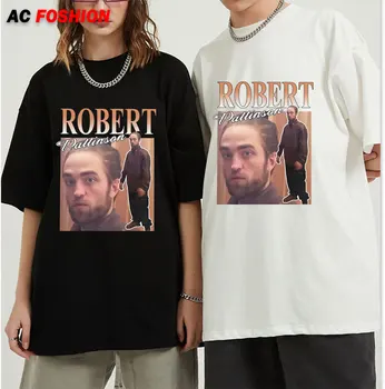 Engraçado Robert Pattinson Pé Meme T-Shirt dos Homens Pré-encolhido Algodão Tee Tops Rob Camisetas de Manga Curta Moda Masculina T-shirt