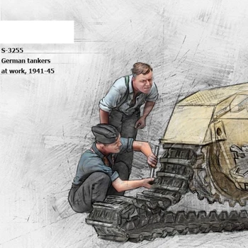 Escala 1/35 Modelo de Resina Figura GK segunda guerra mundial Tanque de Manutenção Soldado 2 Desmontado e sem pintura, Kit