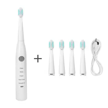 Escova de dentes Elétrica ultra Adultos Timer Escova 16 Engrenagem Carregador de USB Recarregável Escovas de Dente Cabeças de Substituição do Conjunto de