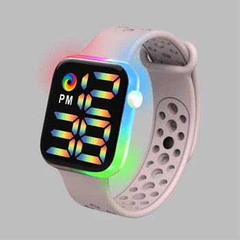 Esportes, moda, Relógios de Homens De 2022 Quadrado Colorido Dail Digital relógio de Pulso das Mulheres LED Amante Cor Pulseira reloj hombre montre homme 1