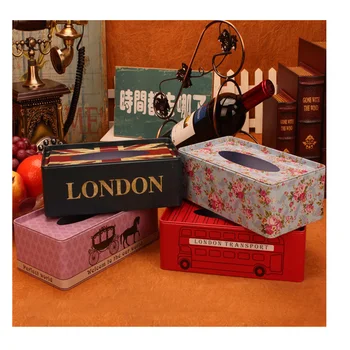 Europeu de ferro titular caixa de tecido home decoração de mesa quadrada guardanapo folha de papel, caixa de Armazenamento automático de papel toalha
