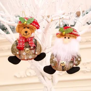 Feliz Enfeites de Natal DIY Presente de Natal de Papai Noel, Boneco de neve, Árvore de Pingente Boneca Travar Decoração para a Casa Noel Natal Feliz Ano Novo