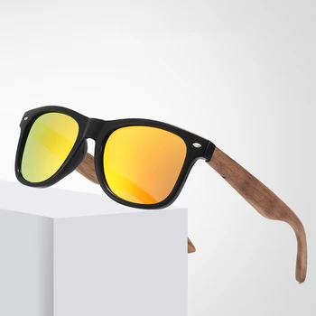 Folga Preço 4Color Polarizada Madeira Óculos de Homens, Óculos de Sol das Mulheres da Praça de Condução de Viagem Exterior da Lente UV400 Presente de Natal 2