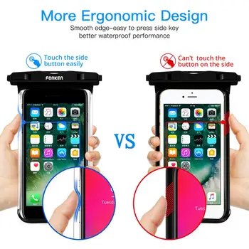 FONKEN Transparente à prova d'água para Iphone Xiaomi Samsung Saco Seco Subaquáticas Caso Relógio de Natação Bolsa Saco da Tampa Móvel 2