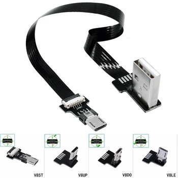 FPC Micro USB Cabo USB de 90 Graus Ângulo Direito de Sincronização de Dados e de Carga USB para Micro USB Esquerda Extensor de Chumbo 0,2 m para o telefone samsung