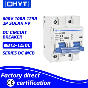 Frete grátis CHYT NBT2-125DC 1P 2P 4P PV Trilho Din DC 300 600 1000 125A 10kA Curva C Solar Switch Mini Disjuntor MCB 1