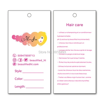 frete grátis personalizados mulheres peruca tag cabelo cair marca/produtos para o cabelo a marca/cabelo embalagem tags/etiquetas de preço de impressão 2