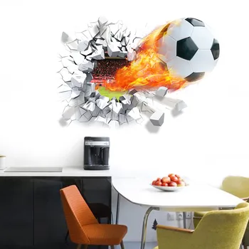 futebol bola de futebol através de adesivos de parede PLANO de Fundo Removível Sala de estar, Quarto decalques da parede decoração de quartos de meninos