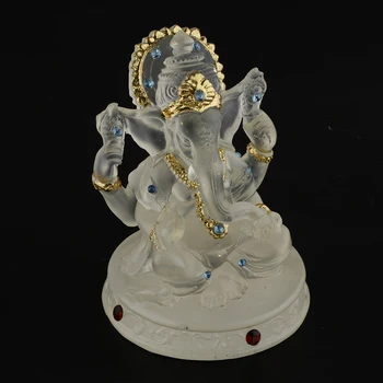 Ganesh Hindu, o Deus-Elefante de Sucesso Estátua, Resina Transparente