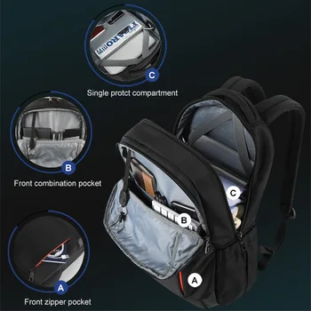 Garantia de vida RFID Anti-Roubo de Mochila de Homens De 15,6 Polegadas Laptop Backpack de Carregamento USB Masculino Feminino Impermeável Escola Saco Mochila 2
