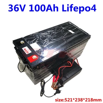 GTK Lítio Bateria de 36V 100Ah Lifepo4 bateria com BMS para o sistema solar de corrico de barco a motor+ 43.8 V 10A Carregador