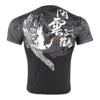 Homens chineses de Dragão Seco Rápido Lutar MMA Camisas de Compressão de Kick Boxing Formação T-Shirt de Tigre de Muay Thai Camiseta Jiu jitsu 2