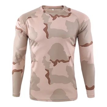 Homens de Longo-Luva de Ciclismo T-Shirt, de Secagem Rápida e Tático Militar Superior Respirável Árvore Biônico da Camuflagem da Caça Pesca T-Shirt 2