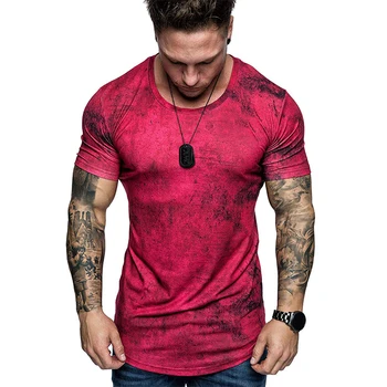 Homens Monocromático de Impressão 3D, T-Shirt de Verão Respirável Rodada Camisa de Gola Respingo de Tinta Moda Oversized Rua Tendência de Roupas 1
