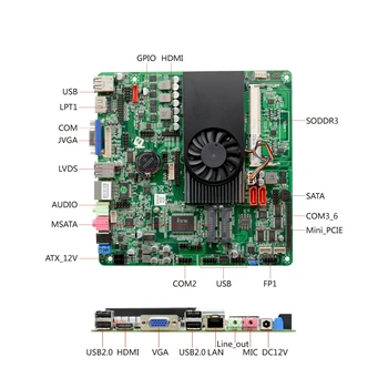 Intel Core i5 Celeron 1037U mini itx placa-mãe mais Recentes do Produto com VGA HDMI 6 COM LAN,Suporte XP, W7 W8 W10 2