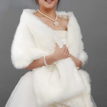Inverno Cabo Branco Fur Xaile De Casamento Acessórios Elegantes 2022 Noiva Moldar As Mulheres De Casamento Jaquetas Macio Cabo De Imitação De Peles Chal Blan 1