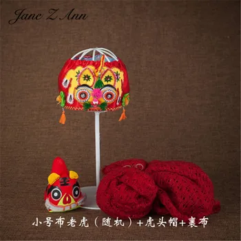 Jane Z Ann estilo Chinês Recém-nascido TigerHat Pano de Nova Primavera parelhas de versos envoltório Fotografia Prop Combinação studio atirar criativo item 2