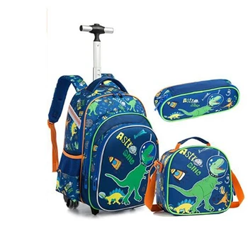 jasmim-estrela 3 pcs rolando mochila conjunto de Crianças da escola Saco do Trole com rodas escola de Rodas mochila para as meninas do menino Saco do Trole 2