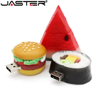 JASTER hamburger food unidade flash usb criativo sushi melancia pendrive pen drive de 8gb 16gb 32gb 64Gmemory vara do disco de u dom de brinquedo