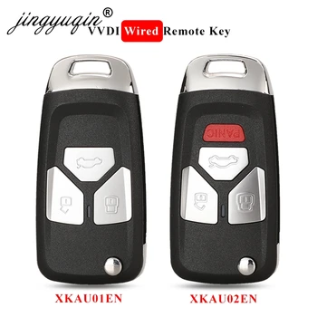 jingyuqin Xhorse VVDI Flip Chave Universal Remoto com Fio Chave XKAU01EN / XKAU02EN Chave para a AUDI Tipo de trabalho para VVDI Ferramenta 1