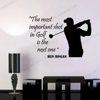 Jogador de golfe Esportista de Parede de Vinil Adesivo Decalque Mais Importante Tiro no Golfe É O Próximo Ben Hogan Orçamento de Decoração de Casa de WZ85