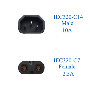 JORINDO IEC 320 C14 IEC C7 ângulo direito de adaptador de alimentação IEC macho 8 feminino tipo de ângulo de Computador do servidor de conversão de energia adapte 2