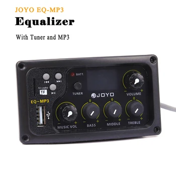JOYO EQ-MP3 Violão Equalizador de 3 bandas de Recebimento com MP3 e Função do Sintonizador de LCD de Graves Médios Agudos Volune Ajustar