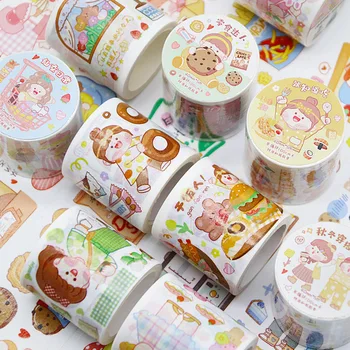 kawaii da menina dos desenhos animados vida cotidiana Decorativa Fita Adesiva Adesiva de Washi Tape Diy Scrapbooking etiqueta da Etiqueta Japonesa de artigos de Papelaria