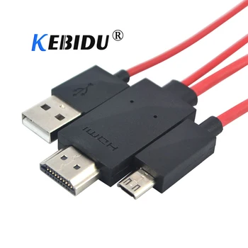 Kebidu Micro USB 5Pin 11 Pin para HDMI, HDTV compatível Adaptador de AV Cabo de Vídeo 1080p HD Para Samsung Galaxy para o Android Telefone