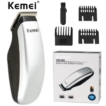 Kemei Recém-Projeto Elétrico de Cabelo Clipper Portátil Mini Aparador de Pêlos Máquina de Corte a Barba do Barbeiro de Barbear Estilo dos Homens Ferramentas KM-666