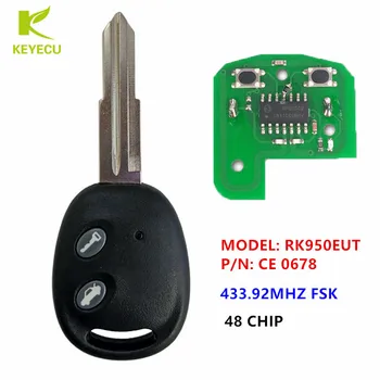 KEYECU Substituição Inteligente Remoto chaveiro de 433.92 MHz com 48 CHIP para Chevrolet Aveo 2009-2016 MODELO: RK950EUT CE 0678 1