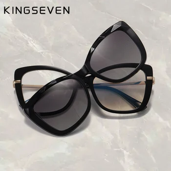 KINGSEVEN Anti-Blue-ray de Óculos Para Mulheres Destacável Retro Óculos Quadro Magnético UV Bloqueio de Óculos 9585