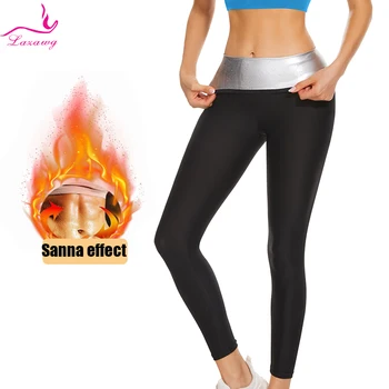LAZAWG Sauna Calças para as Mulheres Suor Leggings Perda de Peso Shorts de Emagrecimento Esportes Treino Calças Apertadas Ginásio Queimador de Gordura de Fitness