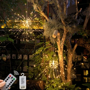 LED Luzes de Fogos de artifício 120/200LEDs Impermeável ao ar livre Luzes de Garland Casa Jardim Novo Ano De 2023 Decorações de Natal para a Casa de 2022 2
