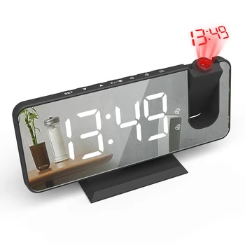 LED Relógio Digital Relógio de Mesa Eletrônica Relógios USB de Despertar Relógio Com 180° de Tempo de Projeção de Repetição
