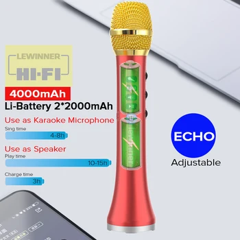Lewinner atualização L-698D profissional 20W portátil sem fio Bluetooth karaoke microfone alto-falante, com grande poder para Cantar/Reunião 2