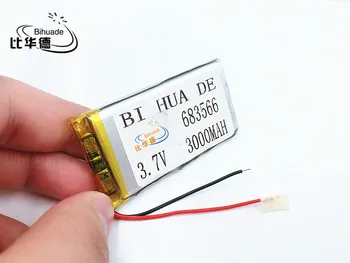 li-po 1pcs/monte 683566 3.7 V bateria de polímero de lítio de 3000 mah DIY móvel de urgência poder cobrar tesouro bateria 2