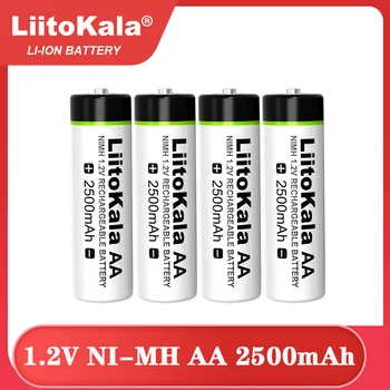 Liitokala 1,2 V AA 2500mAh pilhas Recarregáveis Ni-MH aa para a Temperatura de arma de controle remoto de rato de brinquedo as baterias