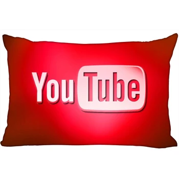 Logotipo da App do Youtube Fronha 45x35cm(Um Lado)Retângulo Zíper Travesseiro Brilhante de Impressão Jogar Decorativos do Casamento Fronha Tampa